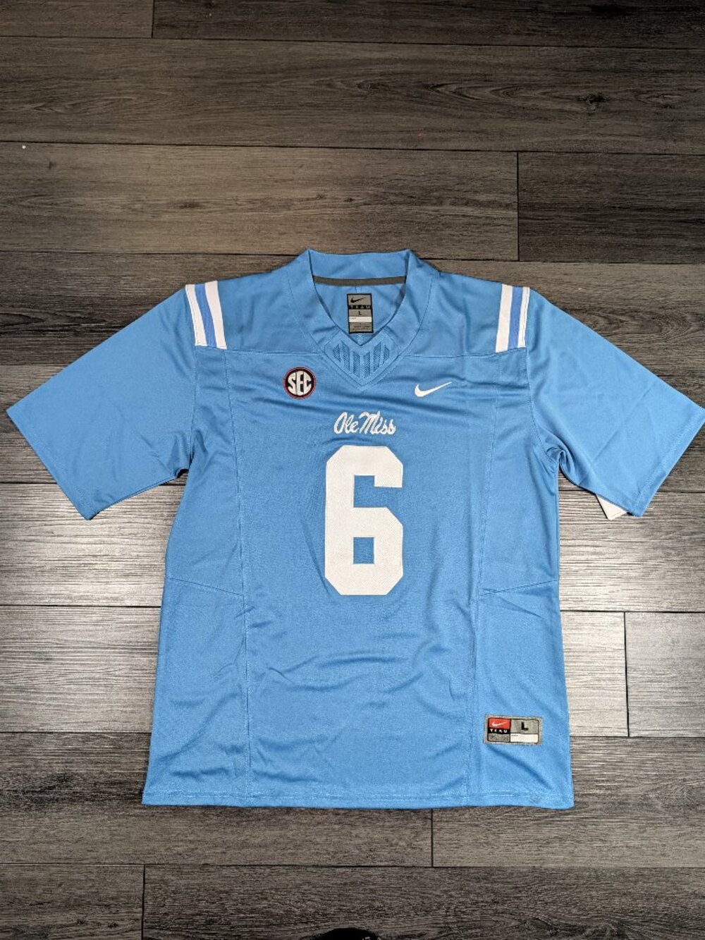 Trinidad Chambliss #6 Ole Miss Rebels Powder Blue Football Jersey Men's Large
